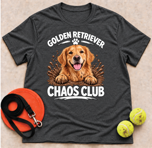 Golden Retriever Chaos Club Tee