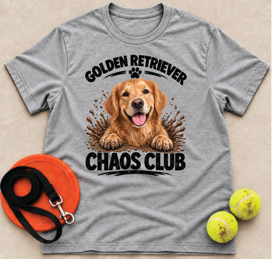 Golden Retriever Chaos Club Tee